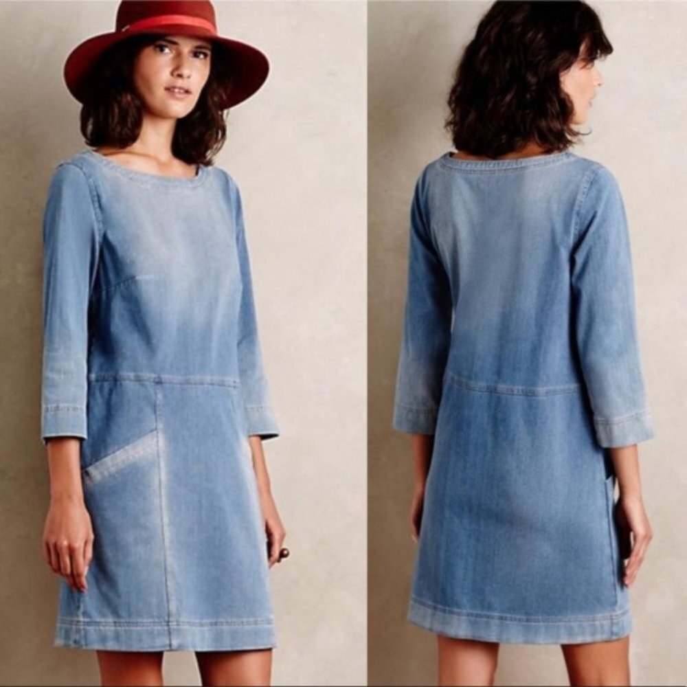 2/$30 AG Adriano Goldschmied Cocoon Denim Shift Dress XS